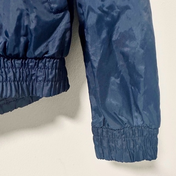 Vintage 80s The Warm-Up Navy Blue Nylon Zip-Up Jacket Men’s Size Medium Sporty - Picture 5 of 8